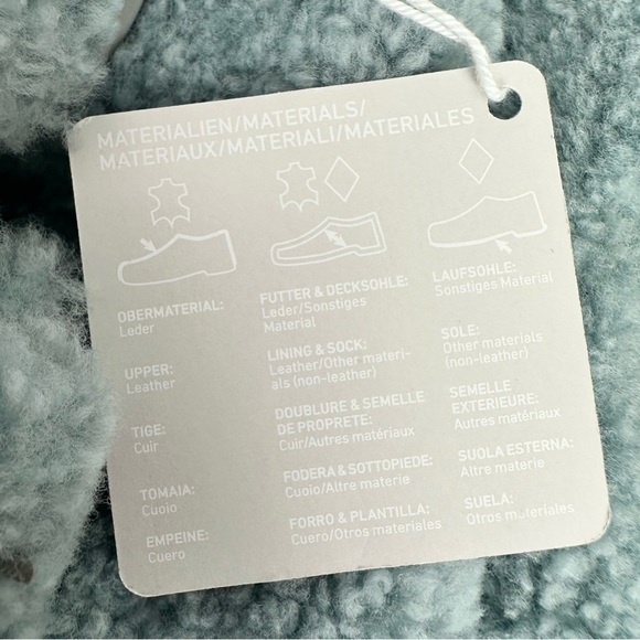 NWT Birkenstock Papillio Arizona Big Buckle Shearling fuzzy sandal blue 38/7 - Picture 14 of 16